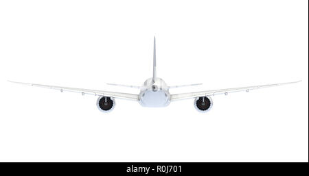 Kommerzielle Flugzeug. 3D-Render. Ansicht von hinten Stockfoto