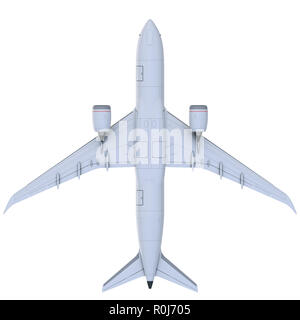 Kommerzielle Flugzeug. 3D-Render. Ansicht von unten Stockfoto