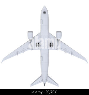 Kommerzielle Flugzeug. 3D-Render. Ansicht von unten Stockfoto