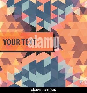 Quadratisches Format für Text auf bunten Dreiecken Hintergrund Stock Vektor