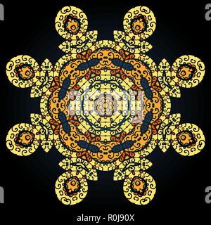Golden orientalische Mandalas. Stock Vektor