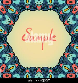 Dekorative vintage östlichen Mandala Rahmen. Eine Menge Copyspace. Stock Vektor