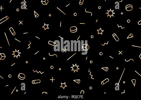 Geometrische Memphis Muster für ein Frohes Neues Jahr und Frohe Weihnachten Stock Vektor