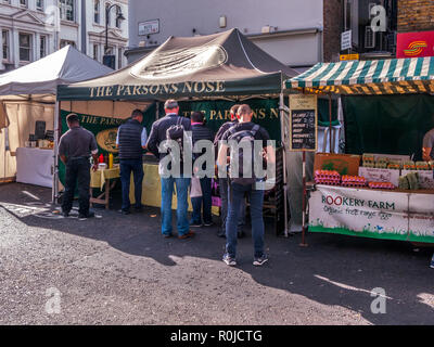 Bute Street Bauernmarkt, South Kensington, London Stockfoto