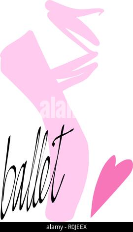 Vector Illustration, Ballett Symbol in der Hand gezeichneten Stil. Pointe Schuh auf weißem Hintergrund. Stock Vektor