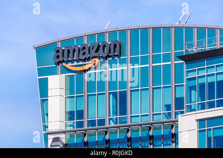 November 2, 2018 Sunnyvale/CA/USA - Amazon Hauptsitz im Silicon Valley, San Francisco Bay Area. Stockfoto