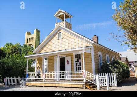 September 22, 2018 in Sacramento/CA/USA - Die Altstadt von Sacramento Schulhaus Museumsgebäude ist eine lebendige Nachbildung eines traditionellen 1-Zimmer schulhäuser fou Stockfoto