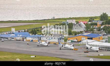 Zum Flughafen für Inlandsflüge Reykjavik, Reykjavik, Island Stockfoto