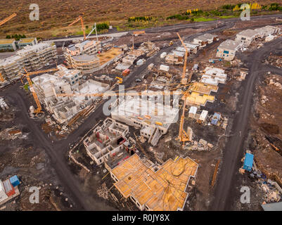 Antenne - Baustelle, Vorort von Reykjavik, Island Stockfoto