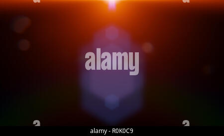 Bunte flare Effekt overlay Wirkung Textur mit sechseckigen Bokeh und hellen Streifen vor einem schwarzen Hintergrund Stockfoto