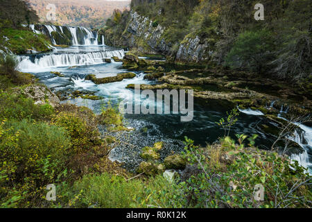Strbacki buk Wasserfall auf der Una River, Bosnien. Stockfoto