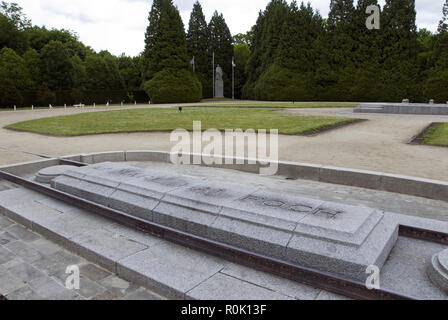 Die Stelle, an der die französische Eisenbahn während der Verhandlungen und die Unterzeichnung des Ersten Weltkriegs Waffenstillstand, Compiegne, Frankreich geparkt war. Stockfoto