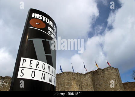 Das Historial de la Grande Guerre (Museum des Großen Krieges) in Peronne, Frankreich. Stockfoto