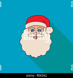 Angesichts von Santa Claus auf einem blauen Hintergrund Stock Vektor