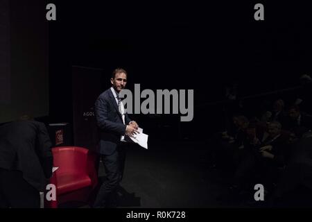 Rom, Italien. 05 Nov, 2018. Davide Casaleggio Präsident des zugehörigen Casaleggio und der Vereinigung Rousseau während einer Konferenz für die Sitzung der AGOL (Verband Junge Opinion Leader). Credit: Matteo Trevisan/Pacific Press/Alamy leben Nachrichten Stockfoto