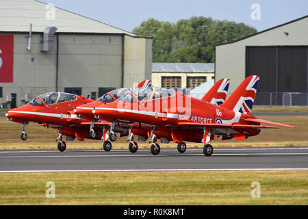 Royal Air Force Red Arrows aerobatic Team. Stockfoto