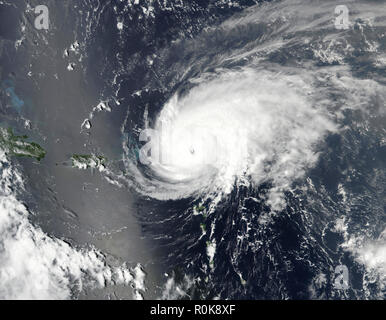 Hurricane Jose über die Leeward Islands. Stockfoto