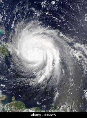 Hurrikan Maria über Puerto Rico. Stockfoto