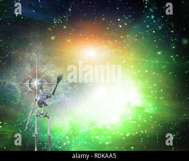 Alien bringt Licht im Universum Stockfoto