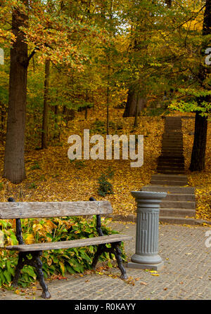 Gelbe Blätter Herbst Ukraine Uman Sophia Park Stockfoto