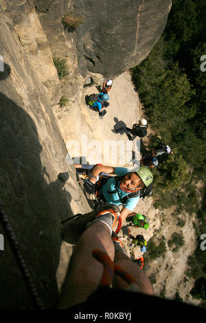 Klettersteig. Centelles. Catalunya. Spanien Stockfoto