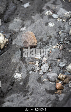 Vulkanische Boden und Felsen in der Nähe pattern, Iztaccihuatl Nationalpark Popocatepetl, Mexiko, Nordamerika Stockfoto