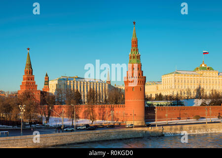 Der Moskauer Kreml im Winter, Moskau Russland. Stockfoto