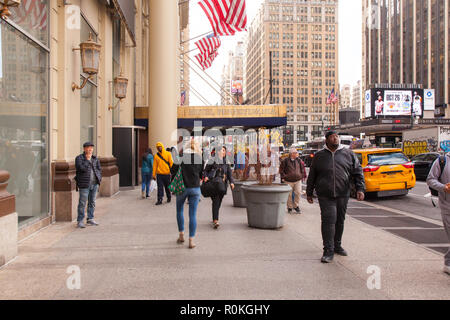 Hotel Pennsylvania, 7th Ave, New York, NY, Vereinigte Staaten von Amerika. Stockfoto