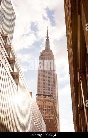 Empire State Building, W33rd Street, New York City, Vereinigte Staaten von Amerika. Stockfoto