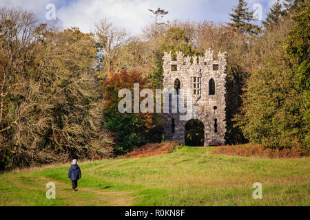 Ein Wahnsinn der Gotische Bogen gebaut im Jahre 1760 von Robert Rochfort auf dem Boden von Belvedere Haus und Park und Design von Thomas Wright. Mullingar, Irland Stockfoto