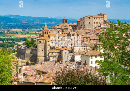 Panoramablick von Anghiari, in der Provinz Arezzo, Toskana, Italien. Stockfoto