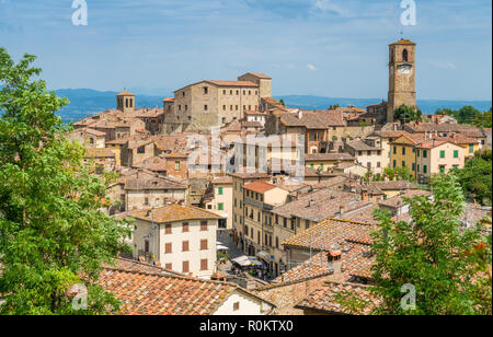 Panoramablick von Anghiari, in der Provinz Arezzo, Toskana, Italien. Stockfoto