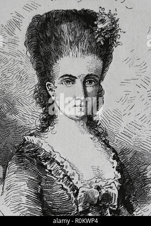 Charlote von Kalb (1761-1843). Deutsche Schriftsteller, die mit Schiller, Goethe, Jean Paul und Holderlin. Gravur, 1882. Stockfoto