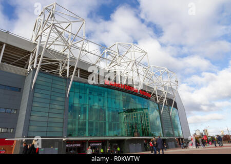 Fußballstadion Old Trafford. Die Heimat von Manchester United Football Club. Stockfoto