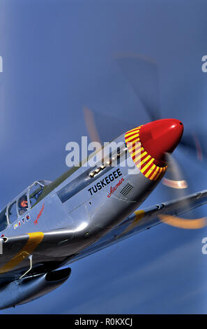 WWII Tuskegee Airmen P-51 Mustang Flugzeug Stockfoto