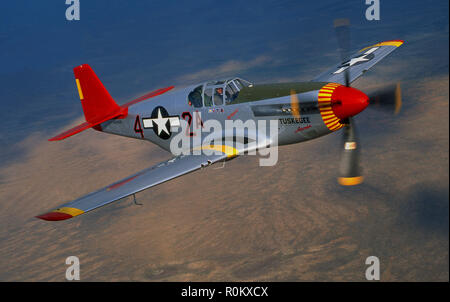 WWII Tuskegee Airmen P-51 Mustang Flugzeug Stockfoto