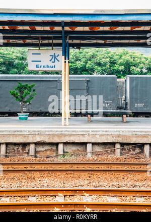 Nantou, Taiwan - 3. Mai 2018: jiji Linie Ershui Bahnhof Stockfoto