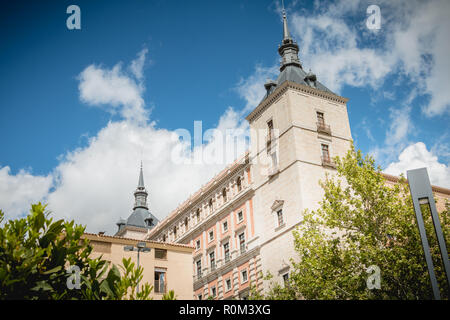 Detaillierte Architektur von Alcazar de Toledo, Weltkulturerbe der UNESCO in Spanien Stockfoto