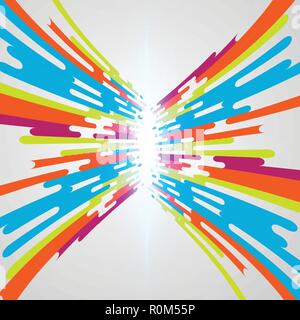 Abstrakte geometrische abgerundeten Linien halftone Übergang Perspektive Bewegung auf weißem Hintergrund mit Lichteffekt. Vector Hintergrund Abbildung Stock Vektor