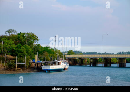 Angelegte Boote in Yeppoon Stockfoto