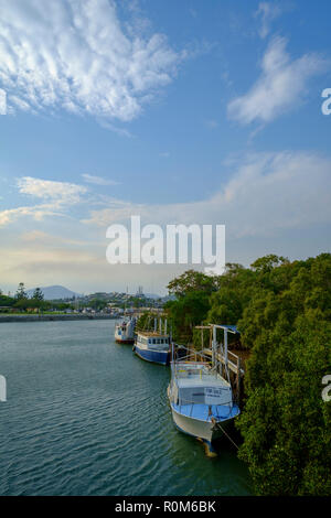 Angelegte Boote in Yeppoon Stockfoto