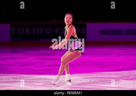 Helsinki, Finnland. 4 Nov, 2018. Angela Wang (USA) Eiskunstlauf: ISU Grand Prix 2018/2019 "ISU-GP in Helsinki 2018" Ausstellung Gala an der Helsinki Ice Hall in Helsinki, Finnland. Credit: mutsu Kawamori/LBA/Alamy leben Nachrichten Stockfoto