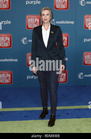 Los Angeles, Kalifornien, USA. 5 Nov, 2018. Jane Lynch im LA Premiere von Ralph bricht das Internet in Los Angeles, Kalifornien am 5. November 2018. Credit: Faye Sadou/Medien Punch/Alamy leben Nachrichten Stockfoto