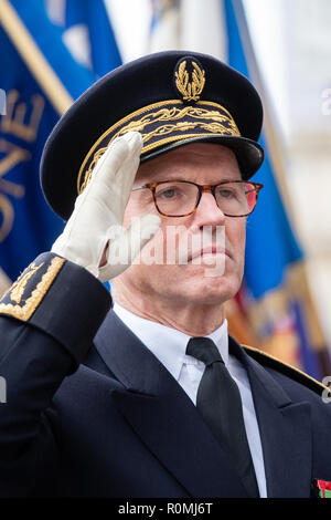 Lyon, Frankreich. 6. November 2018. Pascal Mailhos, Präfekt der Rhône. Der Präfekt würdigte die Toten aller Kriege Credit: FRANCK CHAPOLARD/Alamy leben Nachrichten Stockfoto