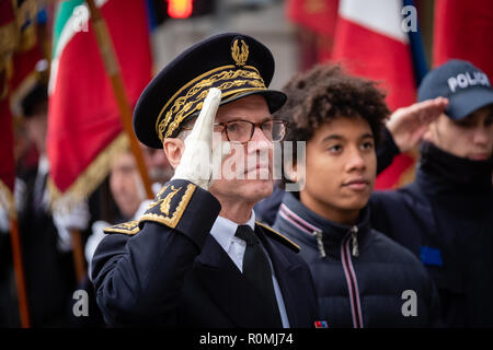 Lyon, Frankreich. 6. November 2018. Pascal Mailhos, Präfekt der Rhône. Der Präfekt würdigte die Toten aller Kriege Credit: FRANCK CHAPOLARD/Alamy leben Nachrichten Stockfoto