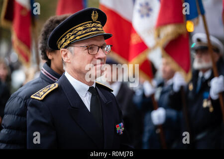 Lyon, Frankreich. 6. November 2018. Pascal Mailhos, Präfekt der Rhône. Der Präfekt würdigte die Toten aller Kriege Credit: FRANCK CHAPOLARD/Alamy leben Nachrichten Stockfoto