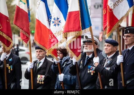 Lyon, Frankreich. 6. November 2018. Veteranen. Der Präfekt würdigte die Toten aller Kriege Credit: FRANCK CHAPOLARD/Alamy leben Nachrichten Stockfoto