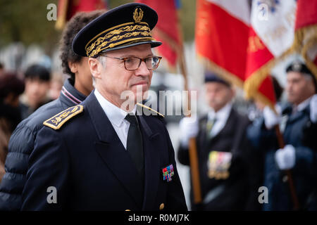 Lyon, Frankreich. 6. November 2018. Pascal Mailhos, Präfekt der Rhône. Der Präfekt würdigte die Toten aller Kriege Credit: FRANCK CHAPOLARD/Alamy leben Nachrichten Stockfoto