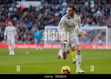 Von Real Madrid Gareth Bale während La Liga Match zwischen Real Madrid und Real Valladolid in Santiago Bernabeu in Madrid. Endergebnis: Real Madrid 2 - 0 Valladolid Stockfoto