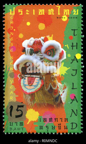 Briefmarke aus Thailand in das Chinesische Neue Jahr 2008 Serie in 2008. Stockfoto